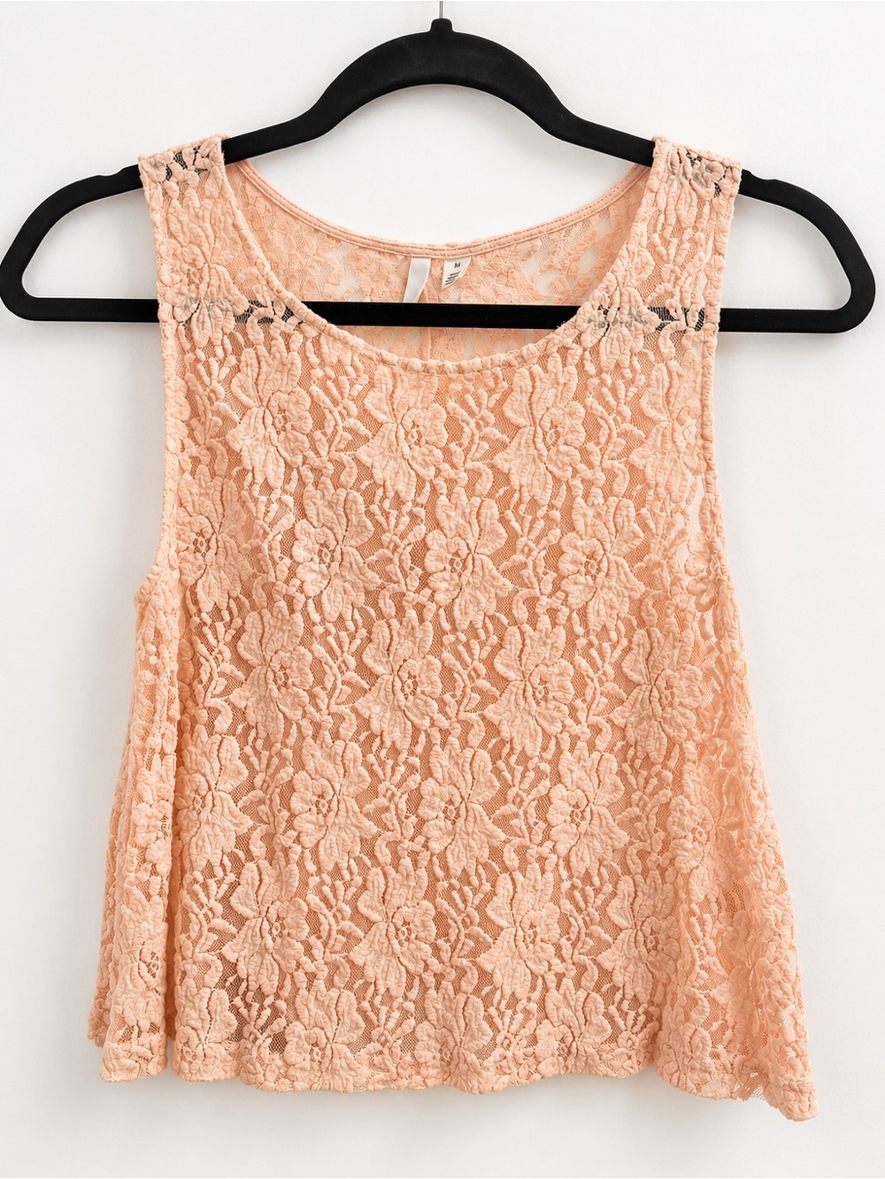 Frenchi Blush Peach Lace Overlay Camisole